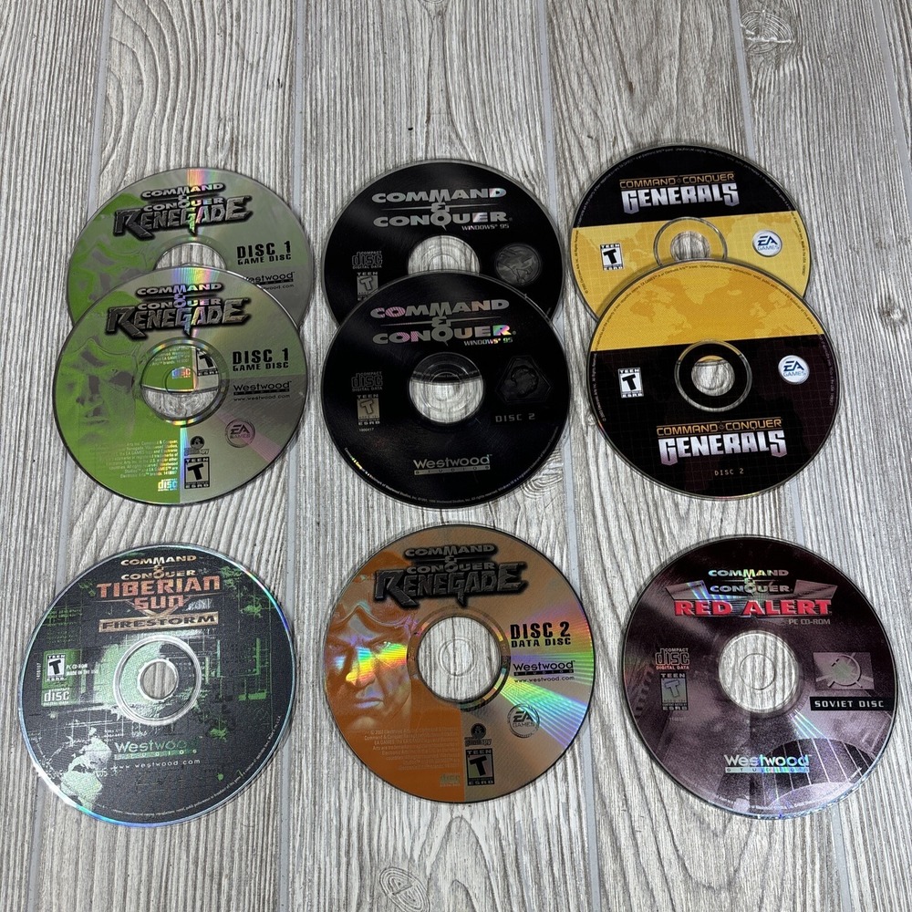 Huge Lot of Command & Conquer Games PC Renegade Generals Tiberian Sun‎ Red Alert
